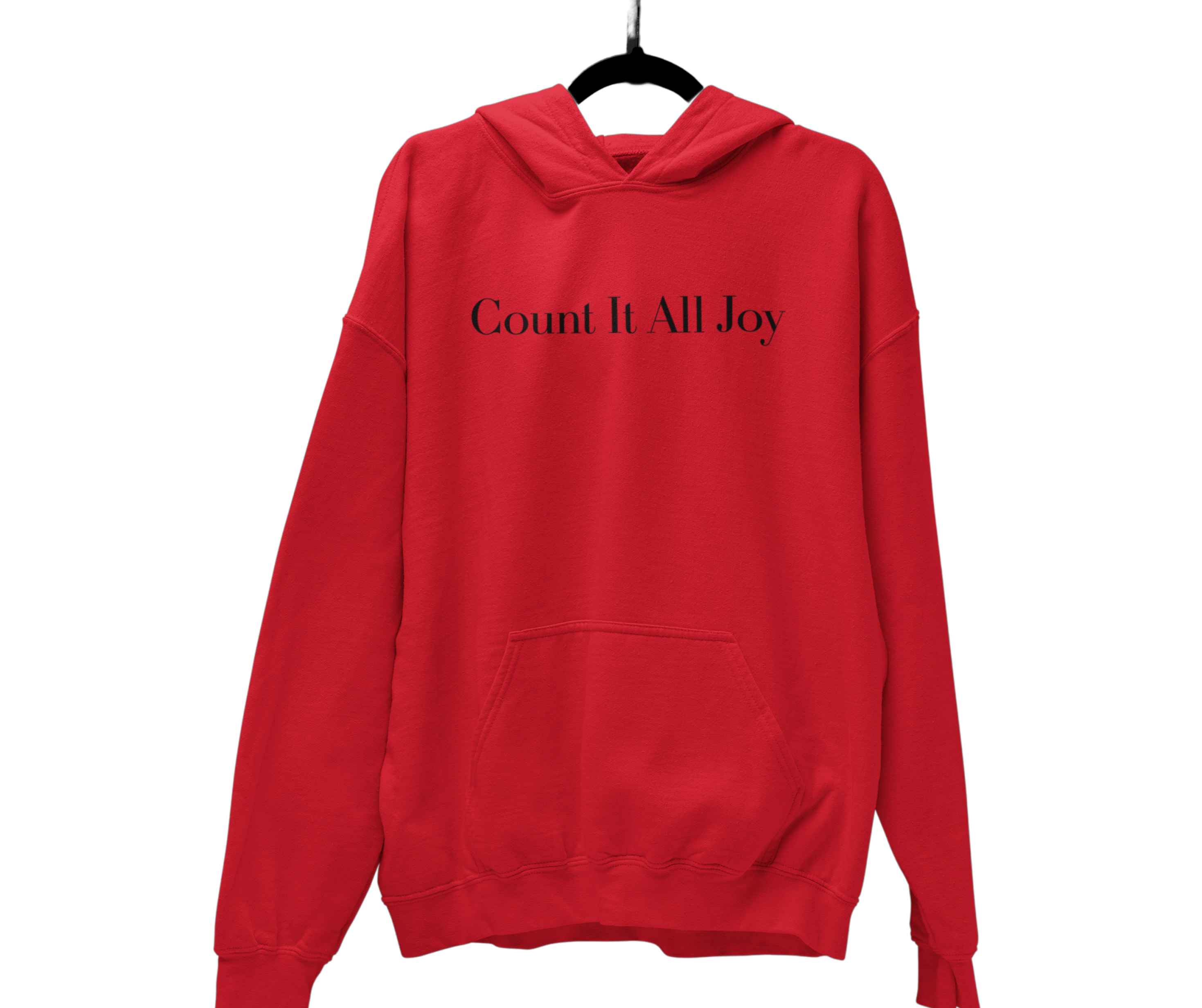 Count It All Joy  Embroidered Pullover Hoodie Red White Red Purple