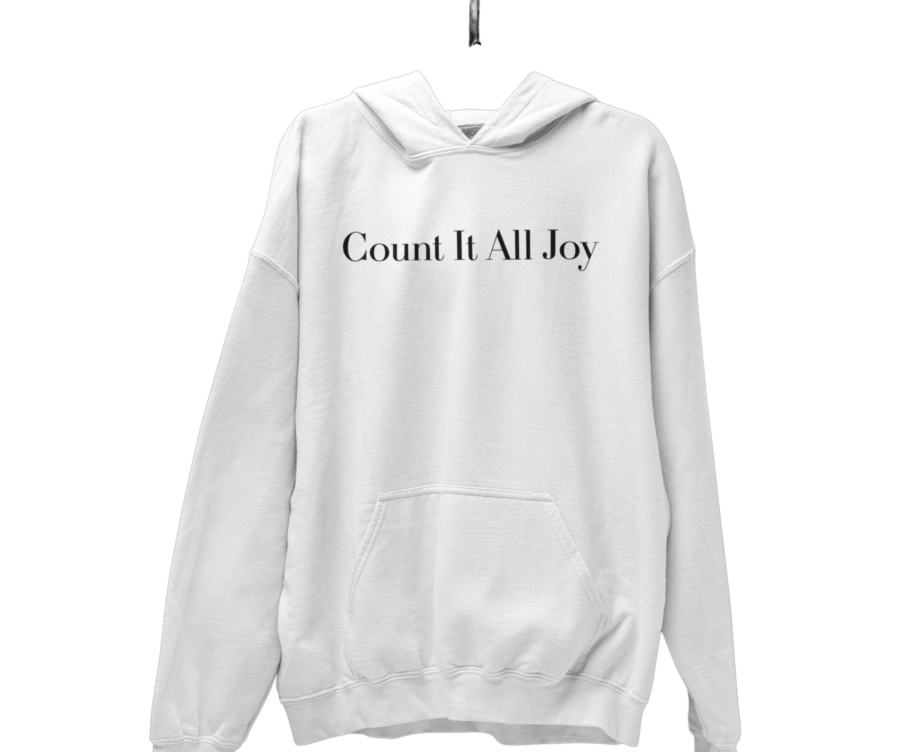 Count It All Joy  Embroidered Pullover Hoodie Red White Red Purple