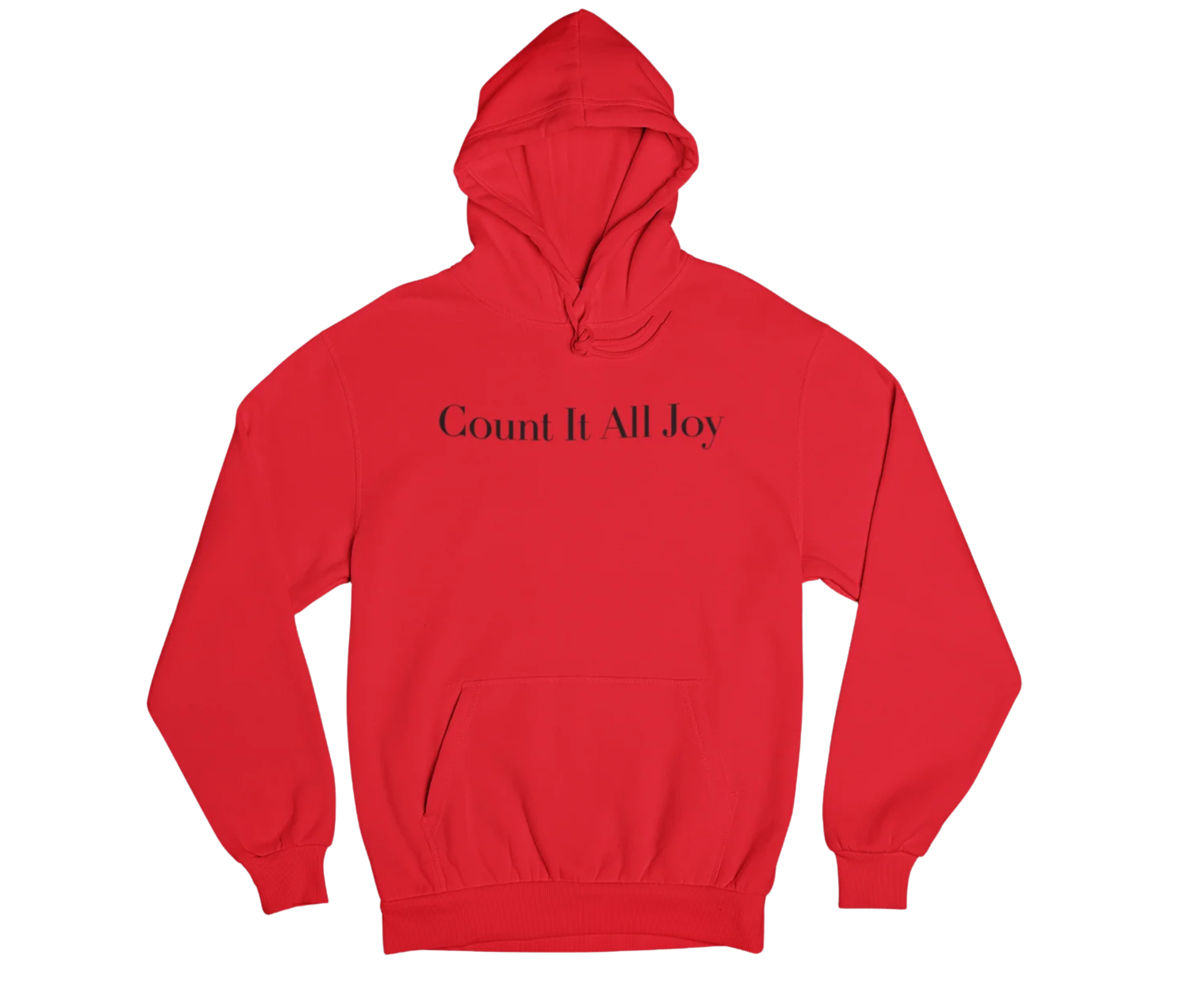 Count It All Joy  Embroidered Pullover Hoodie Red White Red Purple
