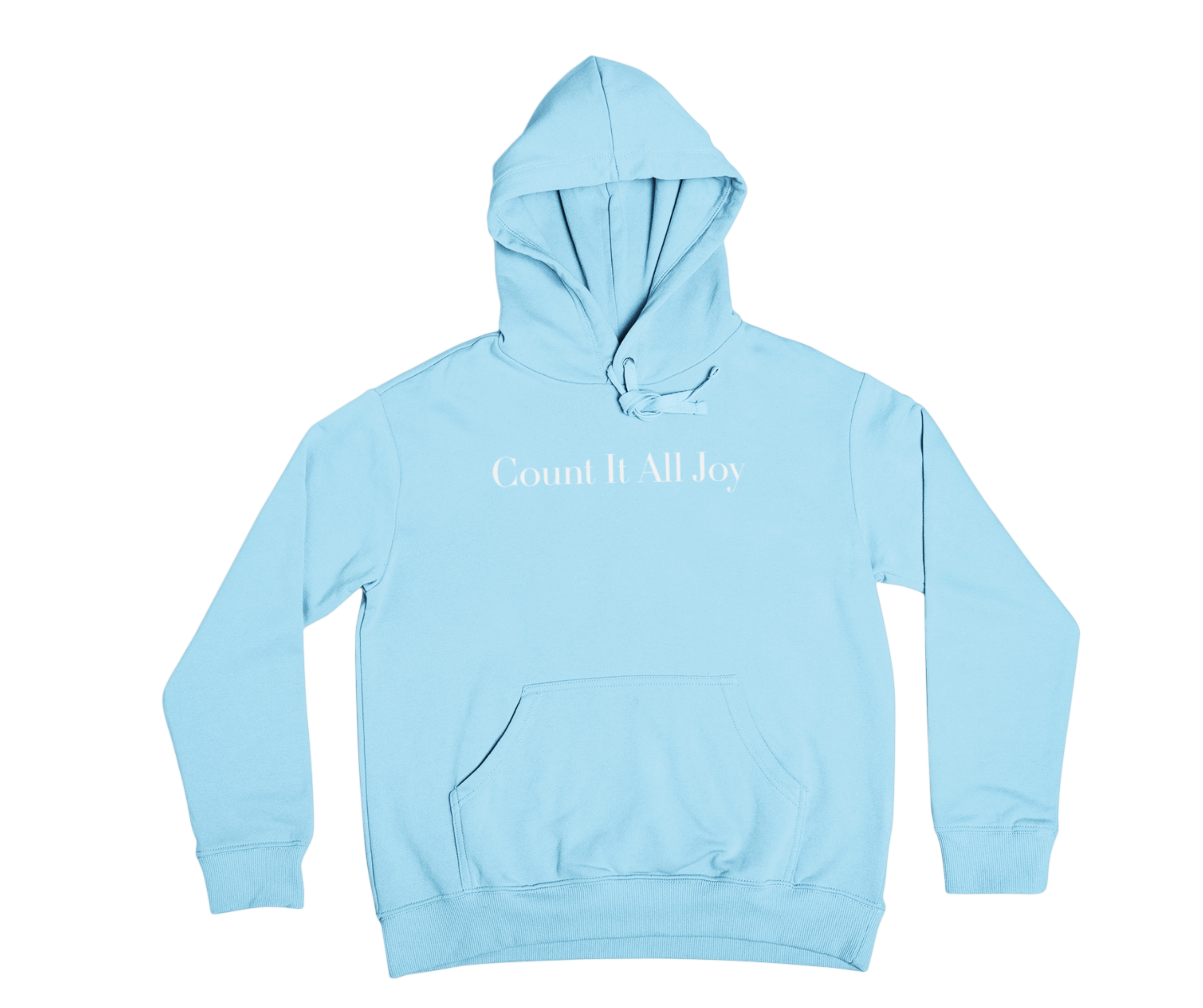 Count It All Joy Embroidered Pullover Hoodie Light Blue Feusha Light Pink