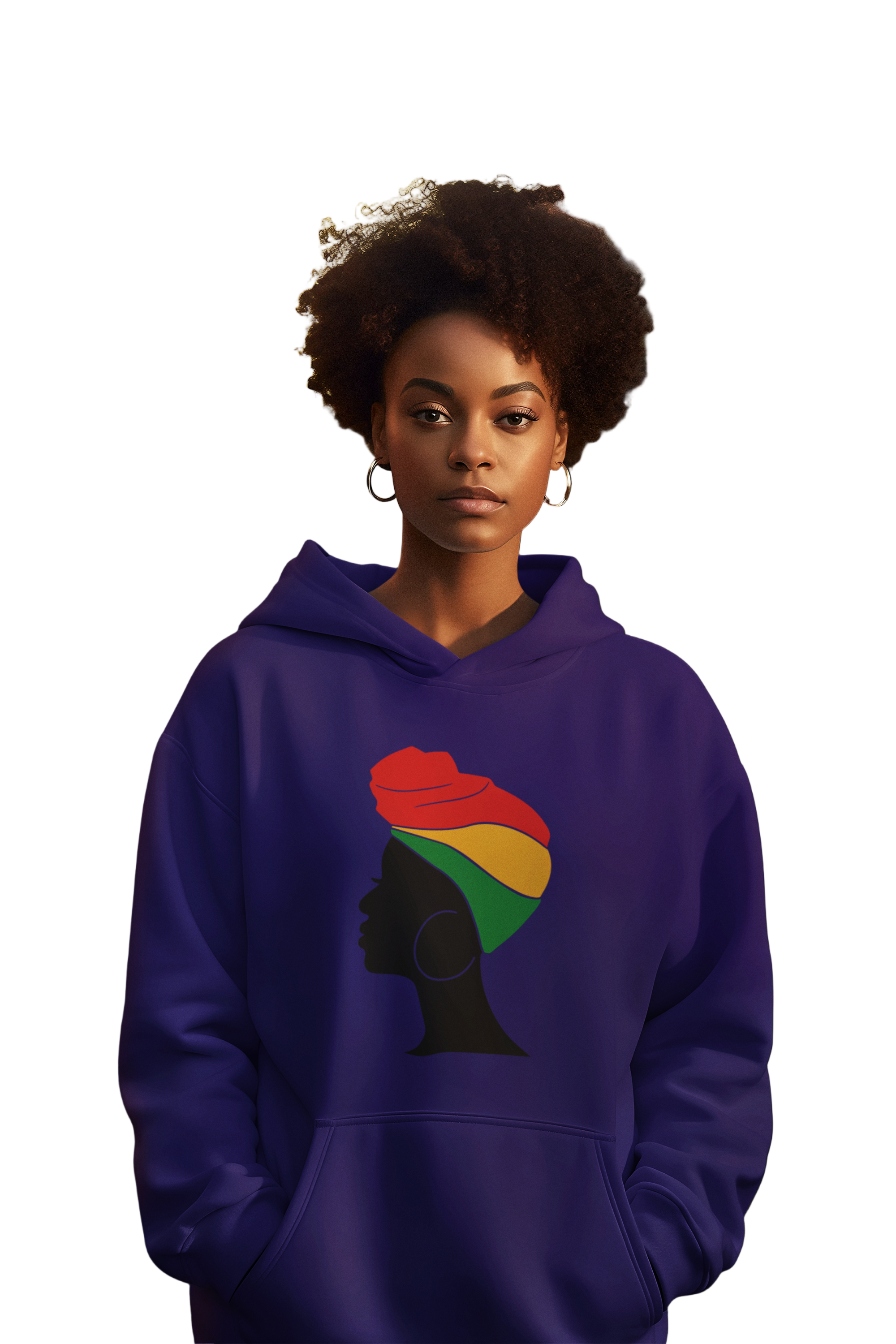Up-do Headwrap Hoodie Purple