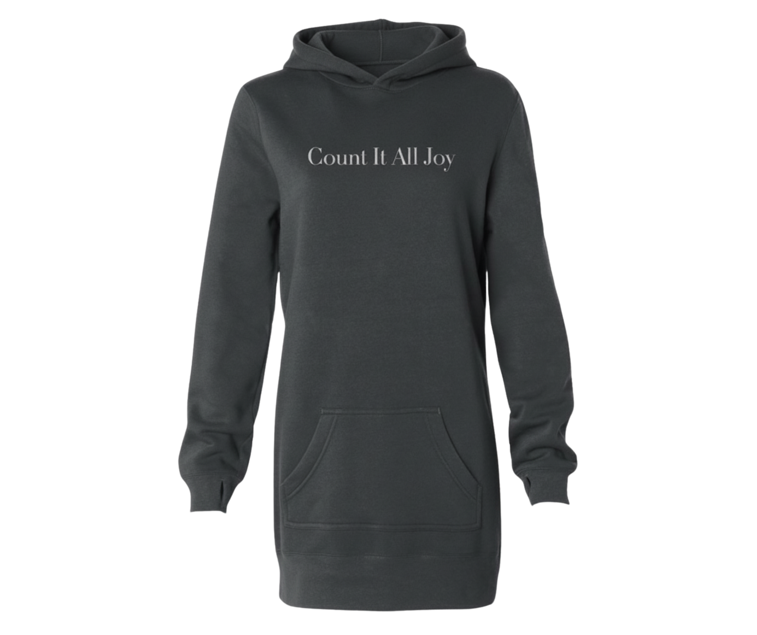 Embroidered Count It All Joy Hoodie Dress Maroon, Black Carbon