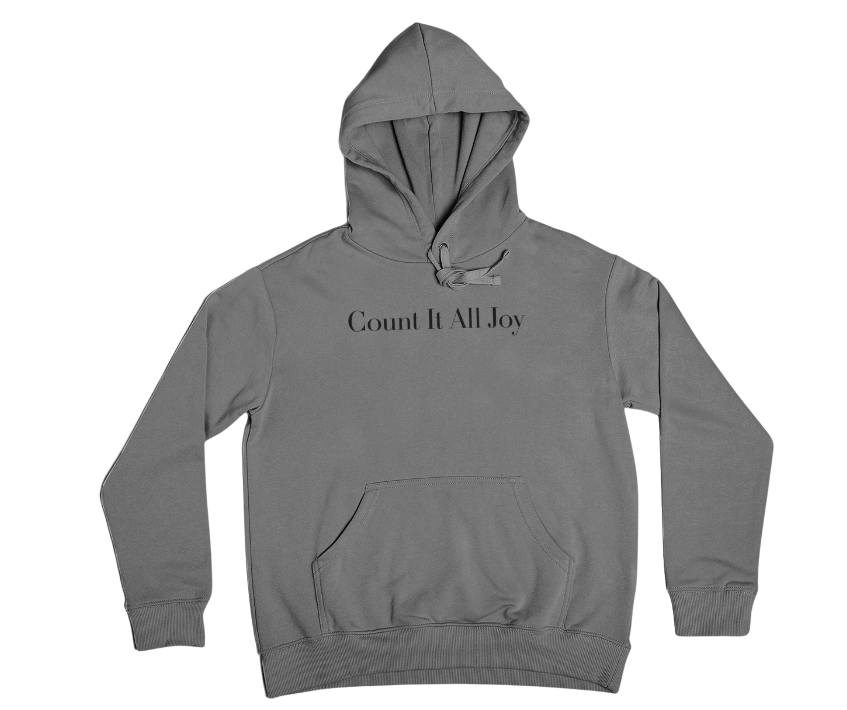 Count It All Joy Embroidered Pullover Hoodie Charcoal Sand Green