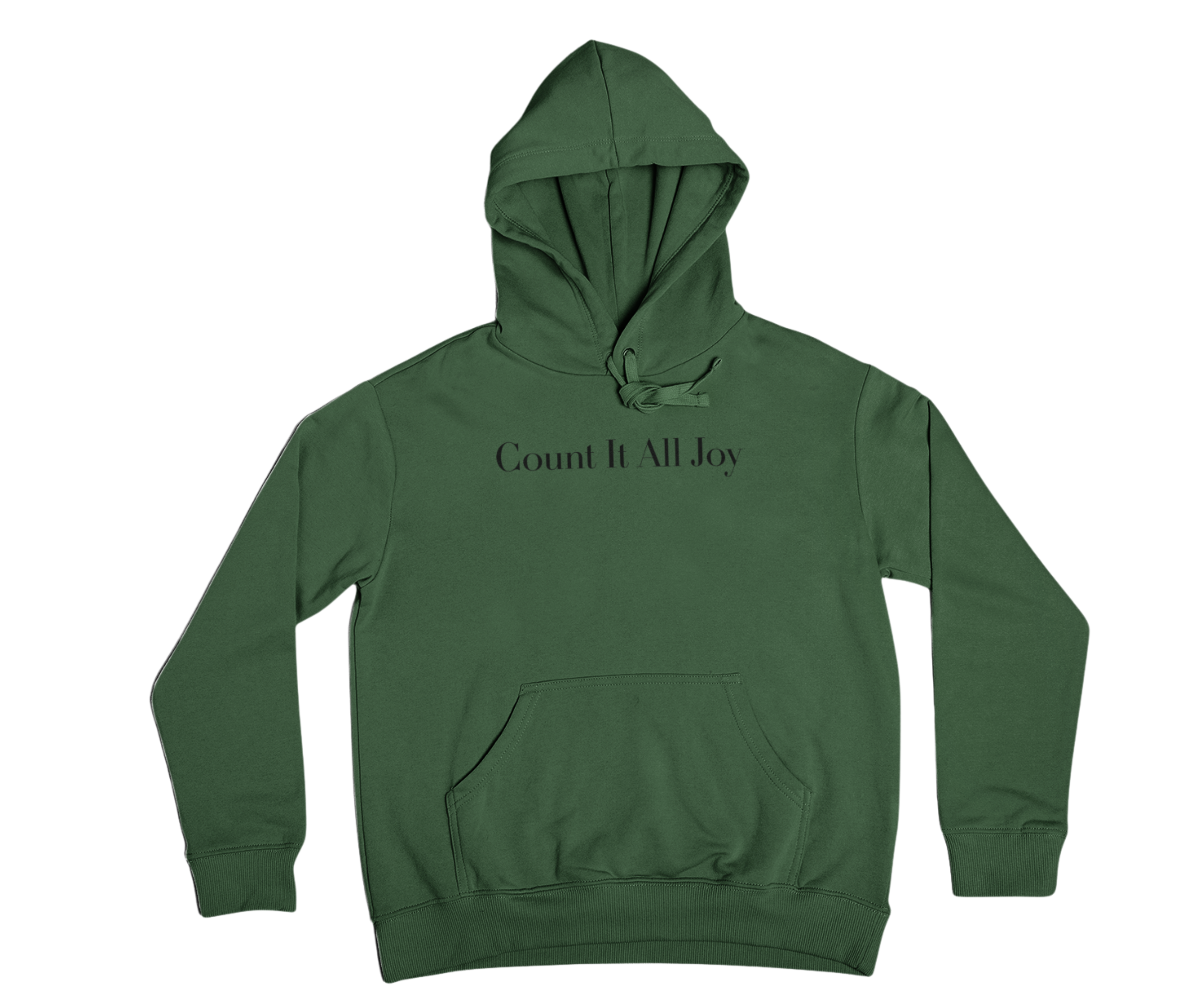 Count It All Joy Embroidered Pullover Hoodie Charcoal Sand Green