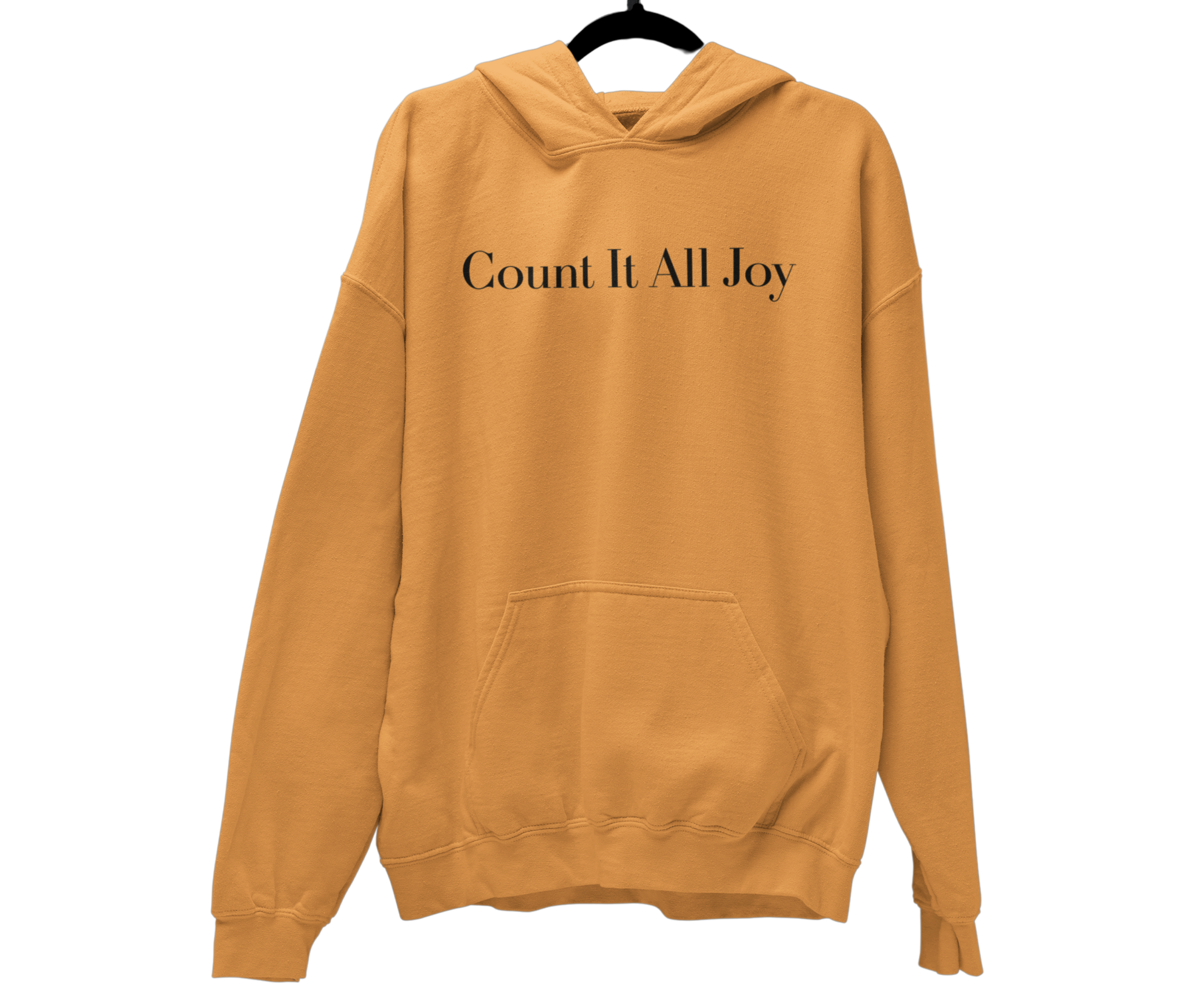 Count It All Joy Embroidered Pullover Hoodie Charcoal Sand Green