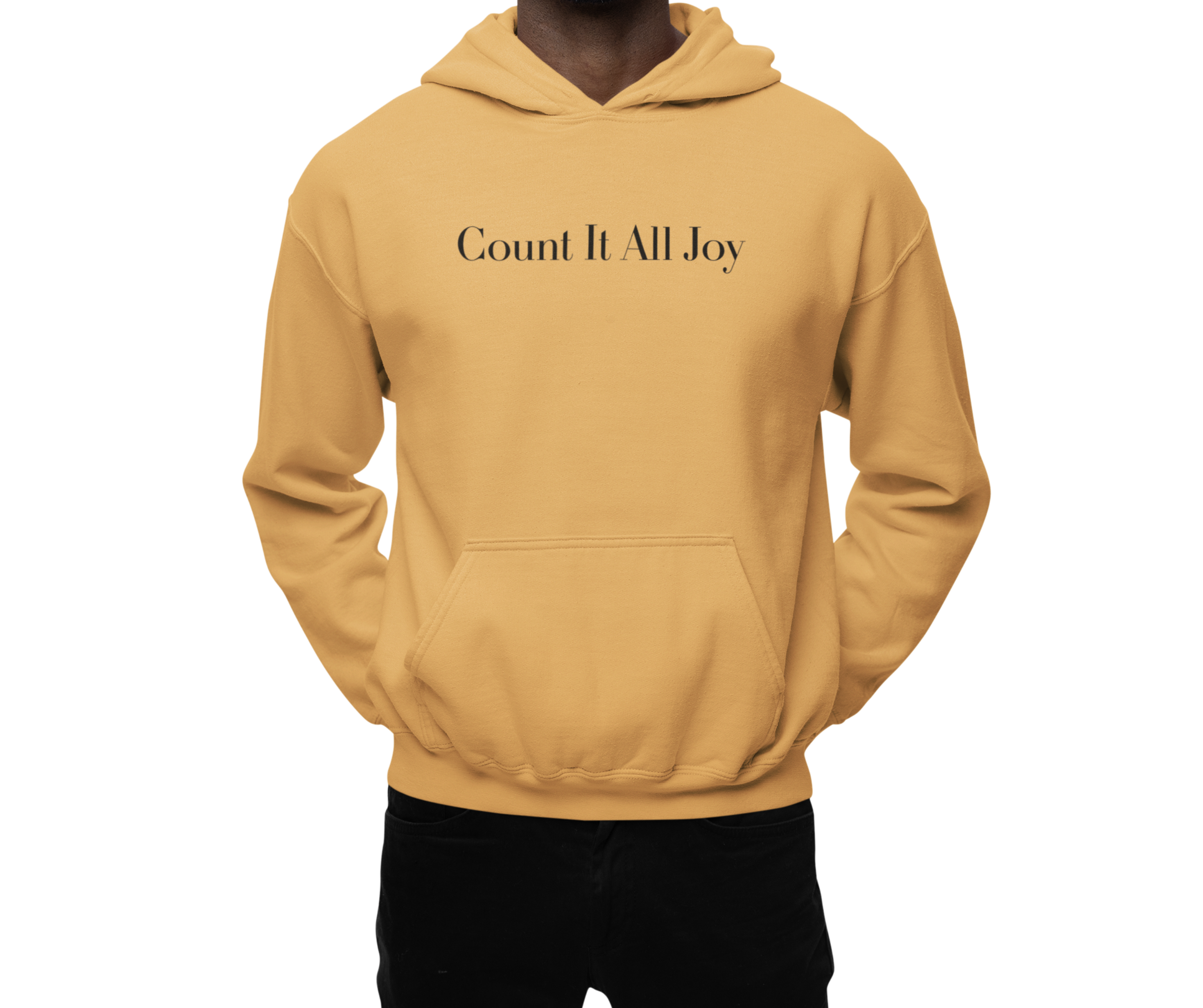 Count It All Joy Embroidered Pullover Hoodie Charcoal Sand Green